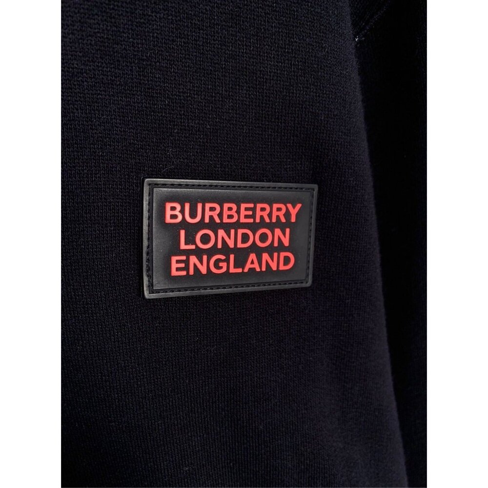 Burberry Black Logo Striped Patchwork Sweatshirt … - image 4